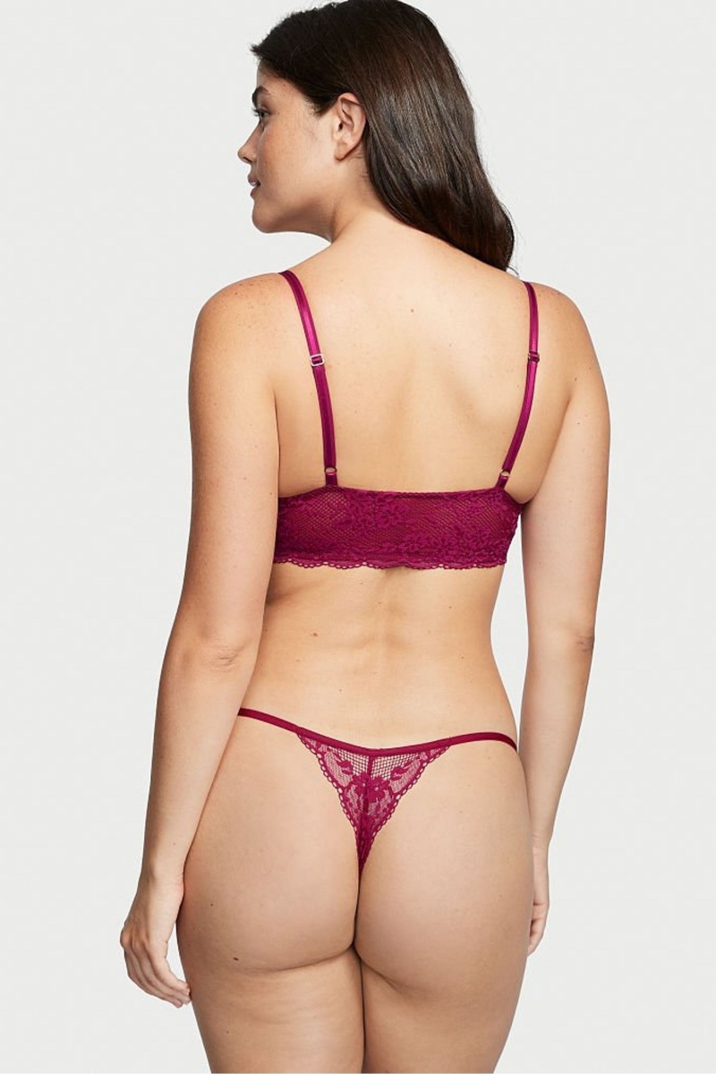 Victoria's Secret Love Cloud Cipkovane Tanga Knickers Čierne | LCZAE-6728