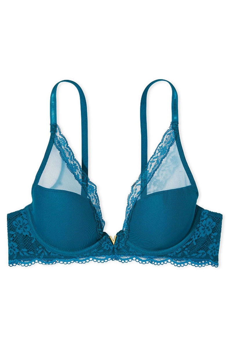 Victoria's Secret Love Cloud Love Cloud Lightly Podsite Plunge Bra Modre | FXVAR-3487