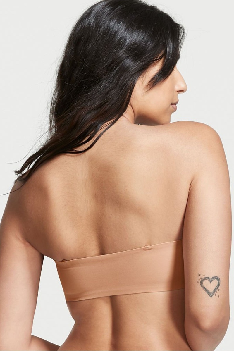 Victoria's Secret Love Cloud Smooth Lightly Podsite Non Wired Strapless Bra Sweet Nougat Nude | SEKGZ-4269