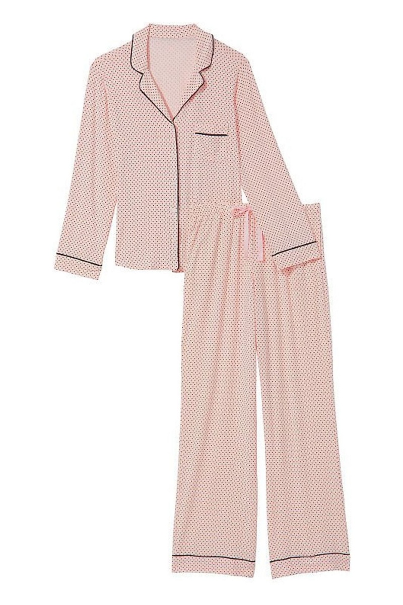 Victoria's Secret Modal Long Pyjamas Ruzove | XUPBR-0852