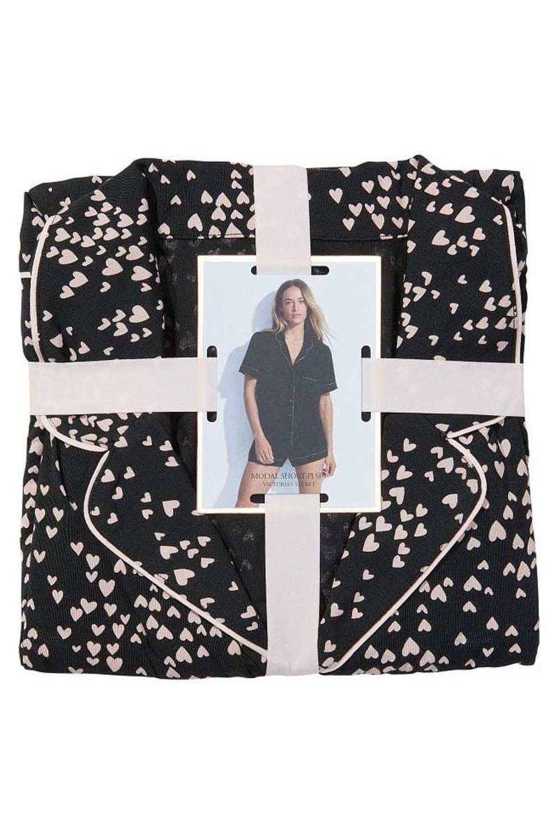 Victoria's Secret Modal Pyjama Kratke Pyjamas Set Čierne | KQSCL-4609