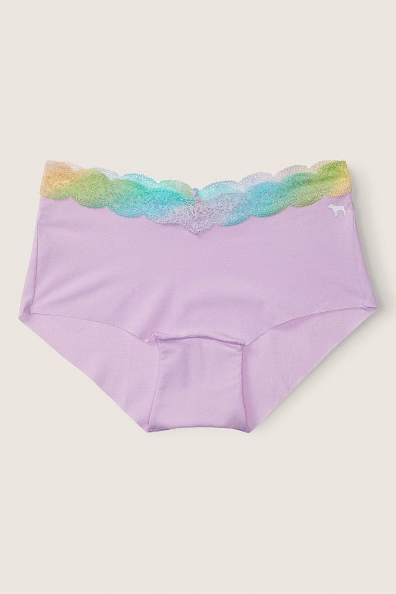 Victoria\'s Secret No-Show No-Show Boyshort Knickers Misty Lilac With Gradient Lace | CUNDE-1539