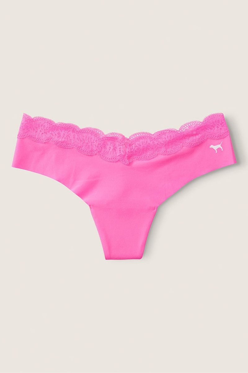 Victoria's Secret No-Show No Show Cipkovane Trim Tanga Knickers Ruzove Ruzove | BGWLX-9671