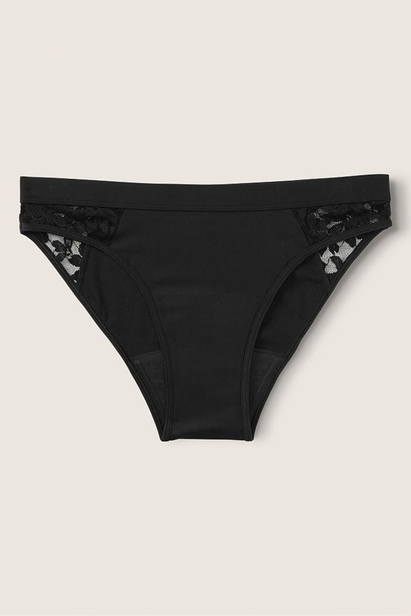 Victoria\'s Secret Period Pants Cipkovane Period Bikiny Knicker Čierne | IWRVU-1609