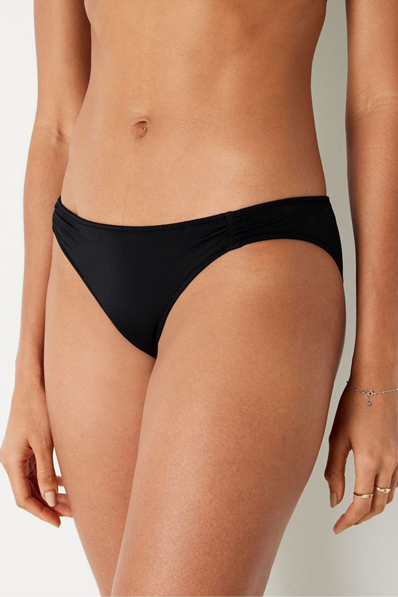 Victoria's Secret Ruched Front Bikiny Bottoms Čierne | EHSNZ-1032