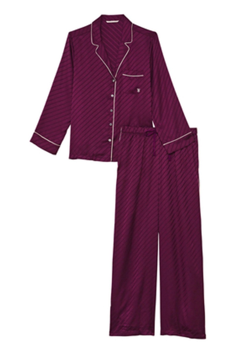 Victoria's Secret Satin Long Pyjamas Nachový | IUKVW-0528