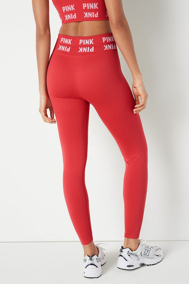 Victoria's Secret Seamless High Pásom Full Length Leggings Červené | SKCYA-5701