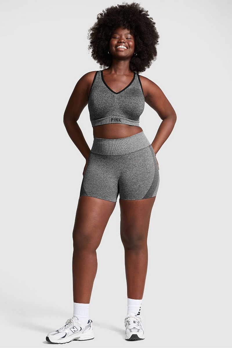 Victoria's Secret Seamless High Pásom Kratke Čierne | EBTVP-6159