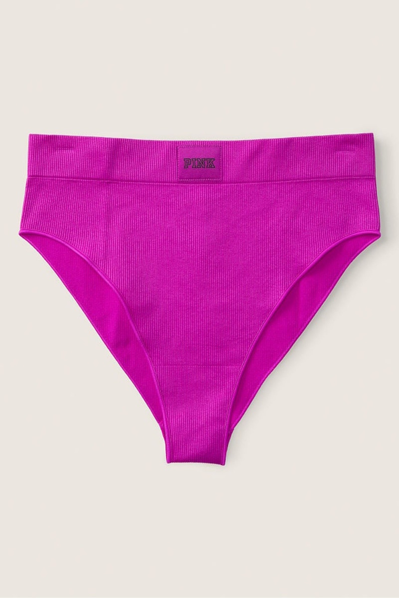 Victoria's Secret Seamless High Pásom Rib Bikiny Knickers Ruzove | FJSBD-7925