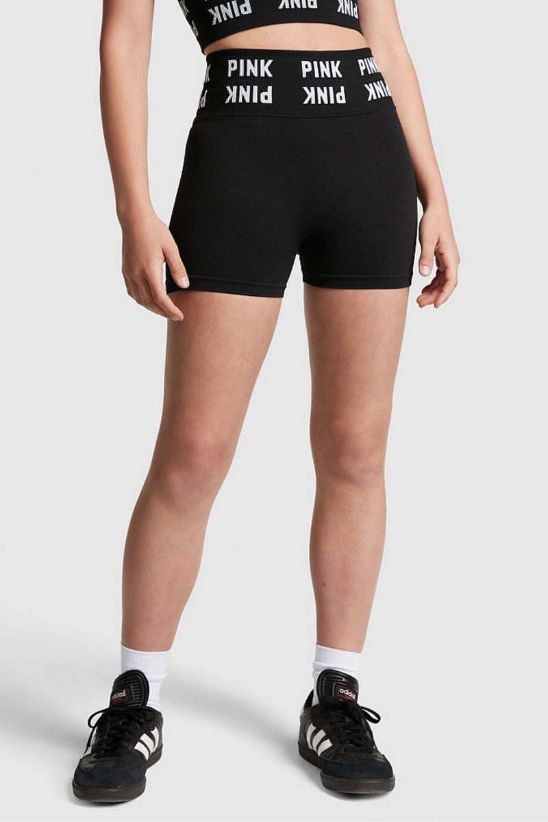 Victoria\'s Secret Seamless High Pásom Shorts Čierne | FCEJS-1568