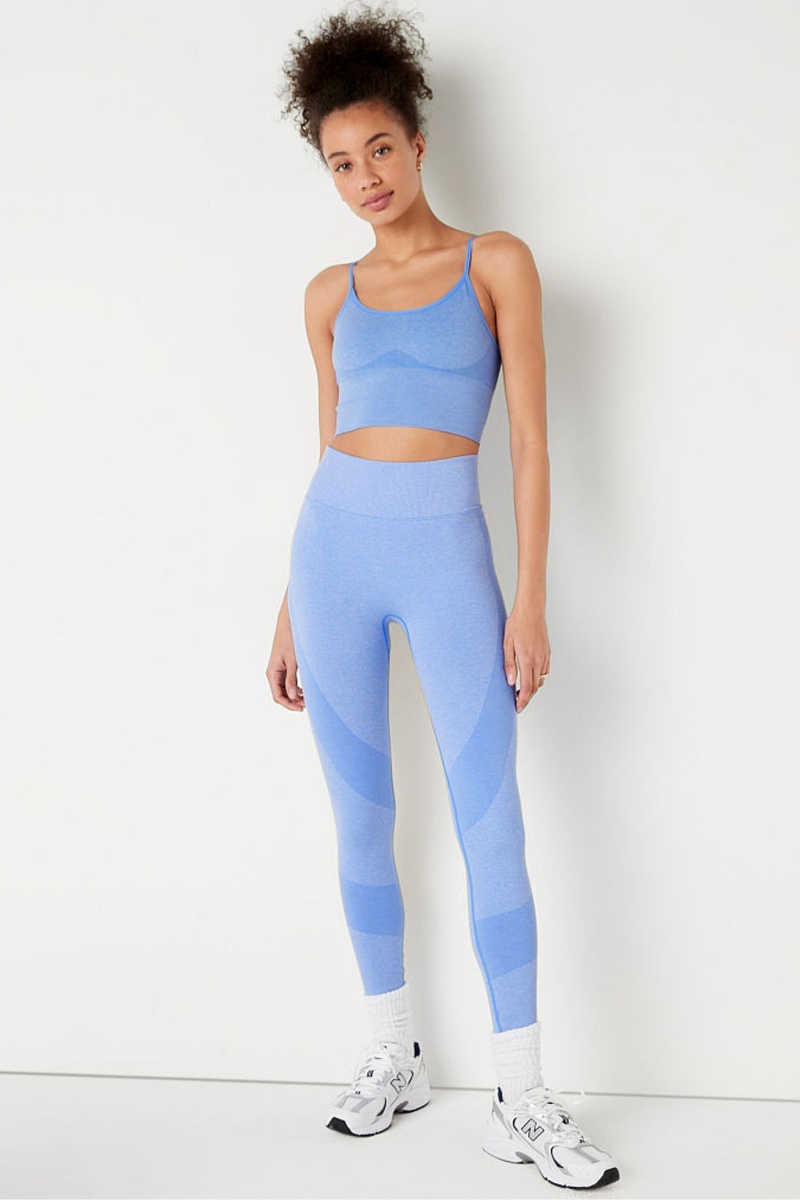 Victoria's Secret Seamless Lightly Podsite Sports Crop Bra Modre | YGSEI-4260