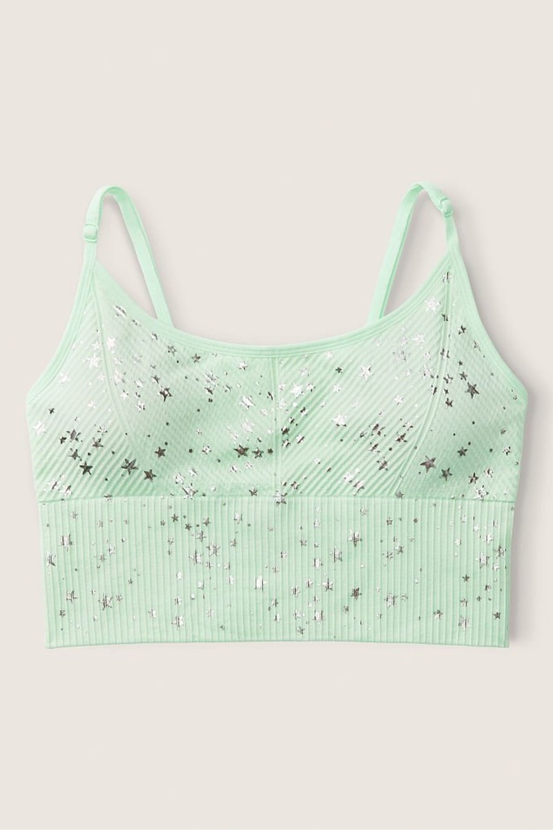 Victoria's Secret Seamless Seamless Lightly Podsite Low Impact Sports Bra Zelene | ZJVEH-0582