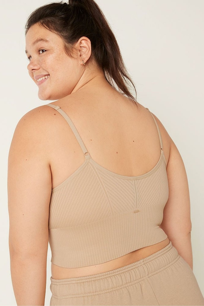 Victoria's Secret Seamless Seamless Lightly Podsite Low Impact Športové Crop Top Svetlo | YJIHK-4519