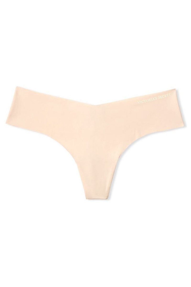 Victoria's Secret Sexy Illusions by Victorias Secret Smooth No Show Tanga Knickers Champagne Nude | LUZSQ-7120