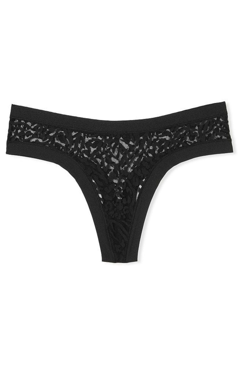 Victoria's Secret Sexy Illusions by Victorias Secret No Show Tanga Knickers Čierne | CTHNA-5418