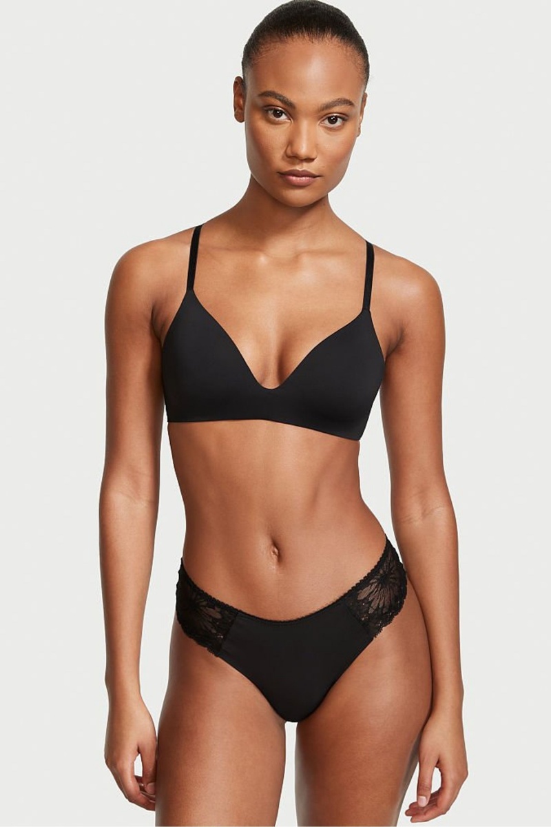 Victoria\'s Secret Sexy Illusions by Victorias Secret No Show Tanga Knickers Čierne | PXYLD-9103