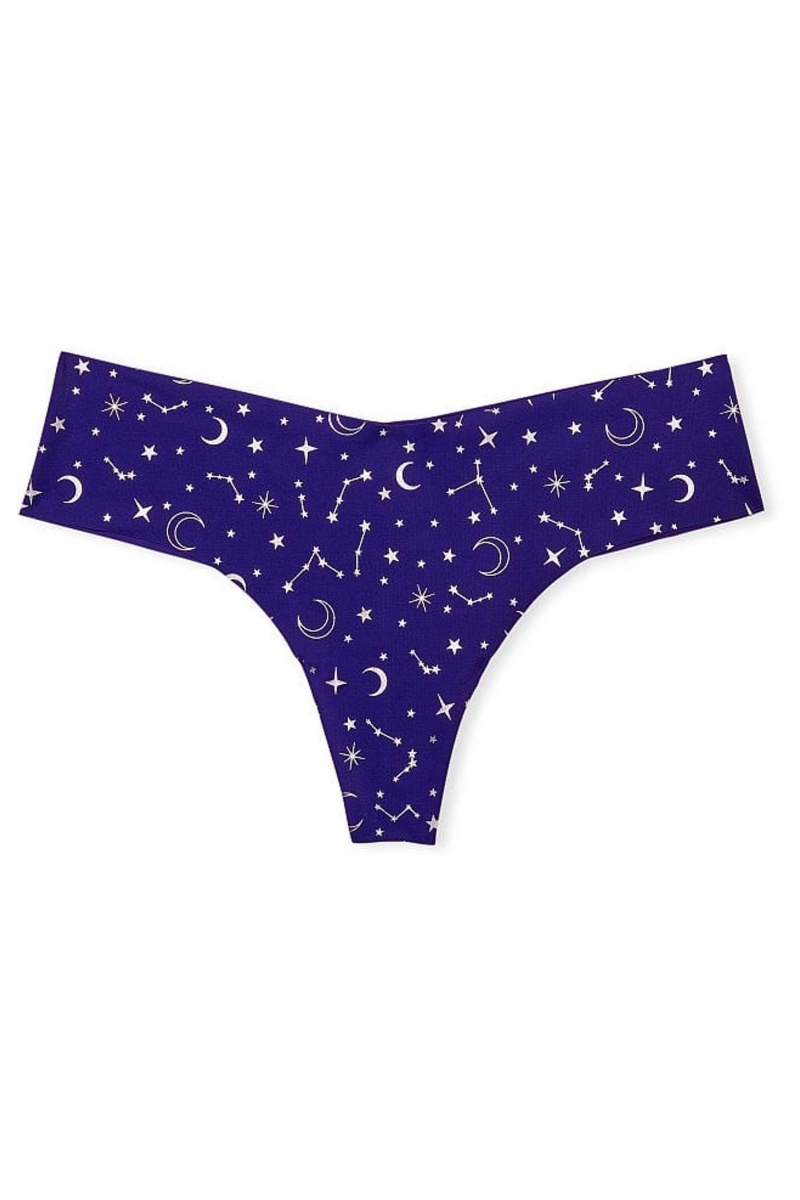 Victoria's Secret Sexy Illusions by Victorias Secret No Show Shimmer Tanga Knickers Modre | EUKJL-1207