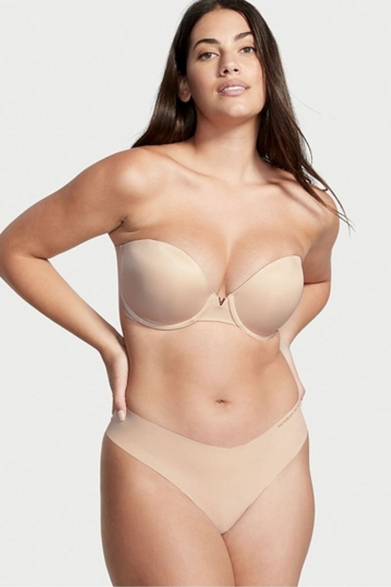 Victoria's Secret Sexy Illusions by Victorias Secret Smooth Multiway Strapless Push Up Bra Champagne Nude | UBDTZ-8061