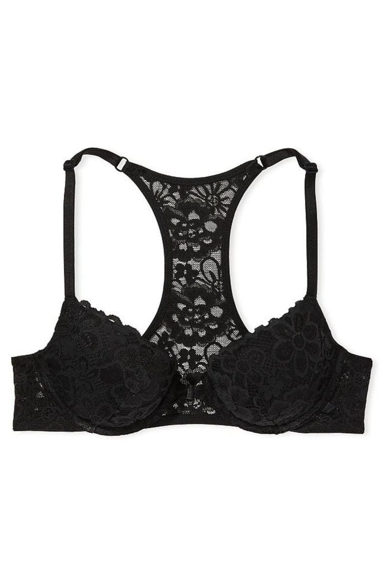 Victoria's Secret Sexy Tee Cipkovane Front Zapinanie Push Up T-Shirt Bra Čierne | OSCHZ-1854