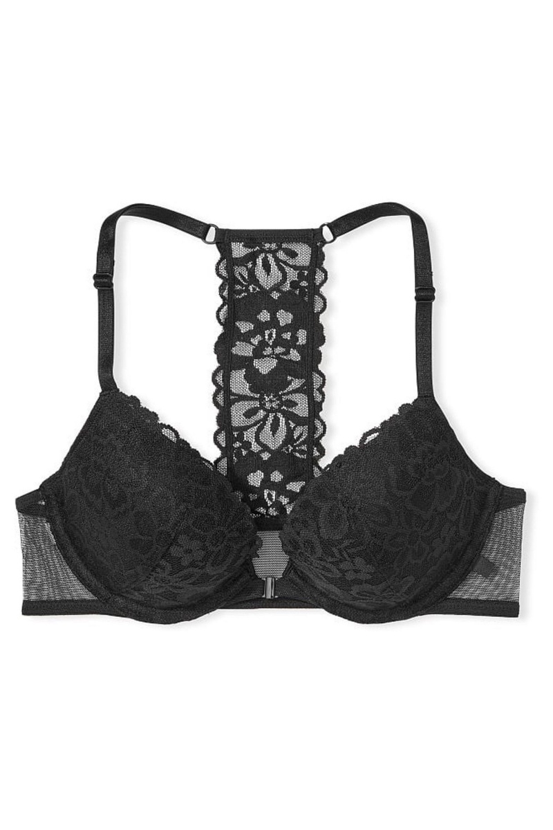 Victoria's Secret Sexy Tee Cipkovane Front Zapinanie Lightly Podsite T-Shirt Bra Čierne | CTHXY-0962