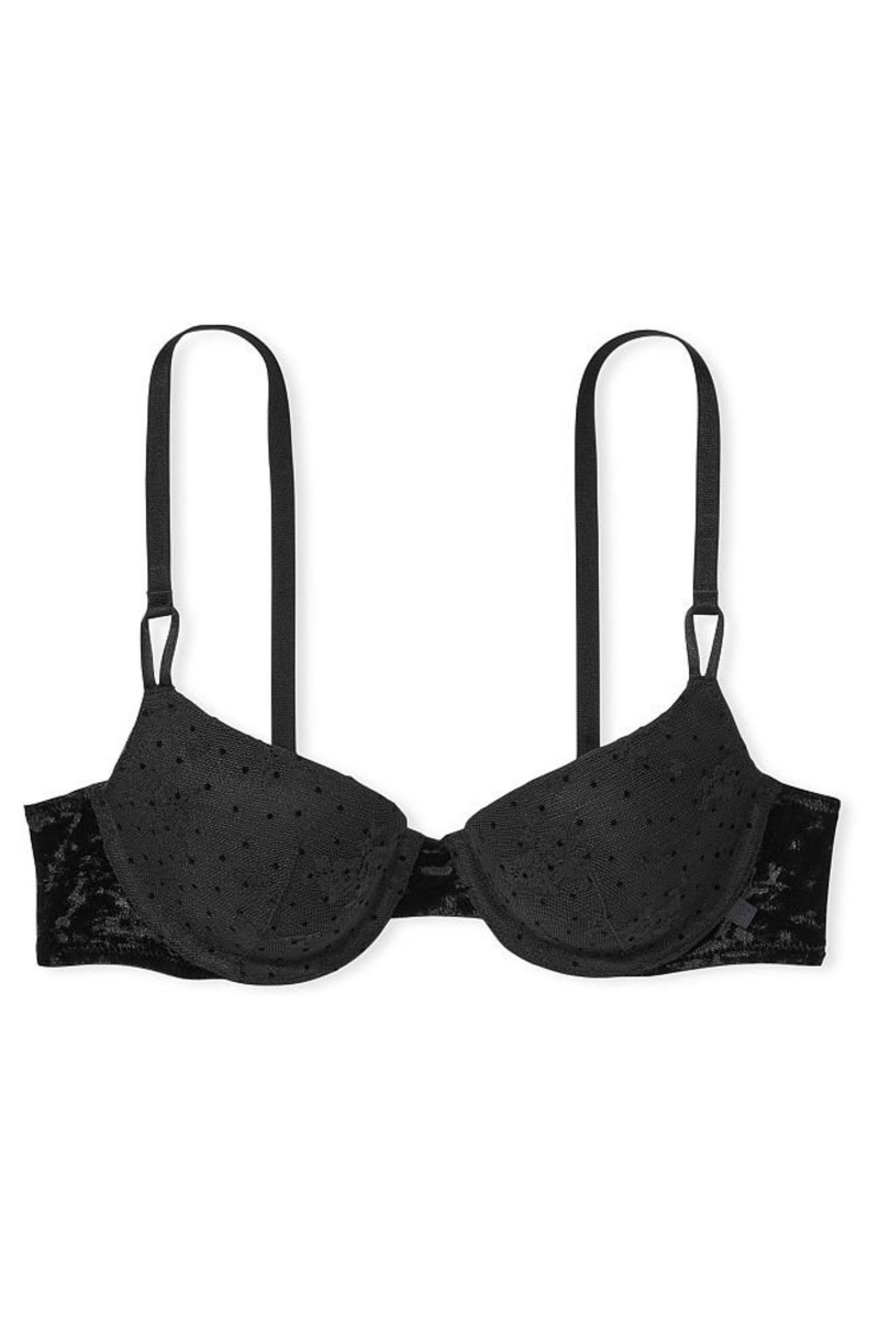 Victoria's Secret Sexy Tee Cipkovane Lightly Podsite T-Shirt Bra Čierne | XCDGA-4695