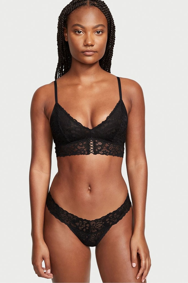 Victoria's Secret Sexy Tee Cipkovane Unlined Bralette Čierne | TNPSB-0846