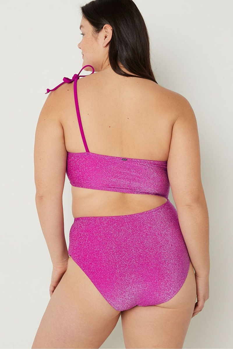 Victoria's Secret Shimmer One Shoulder Swimsuit Ruzove | LOIKS-4832