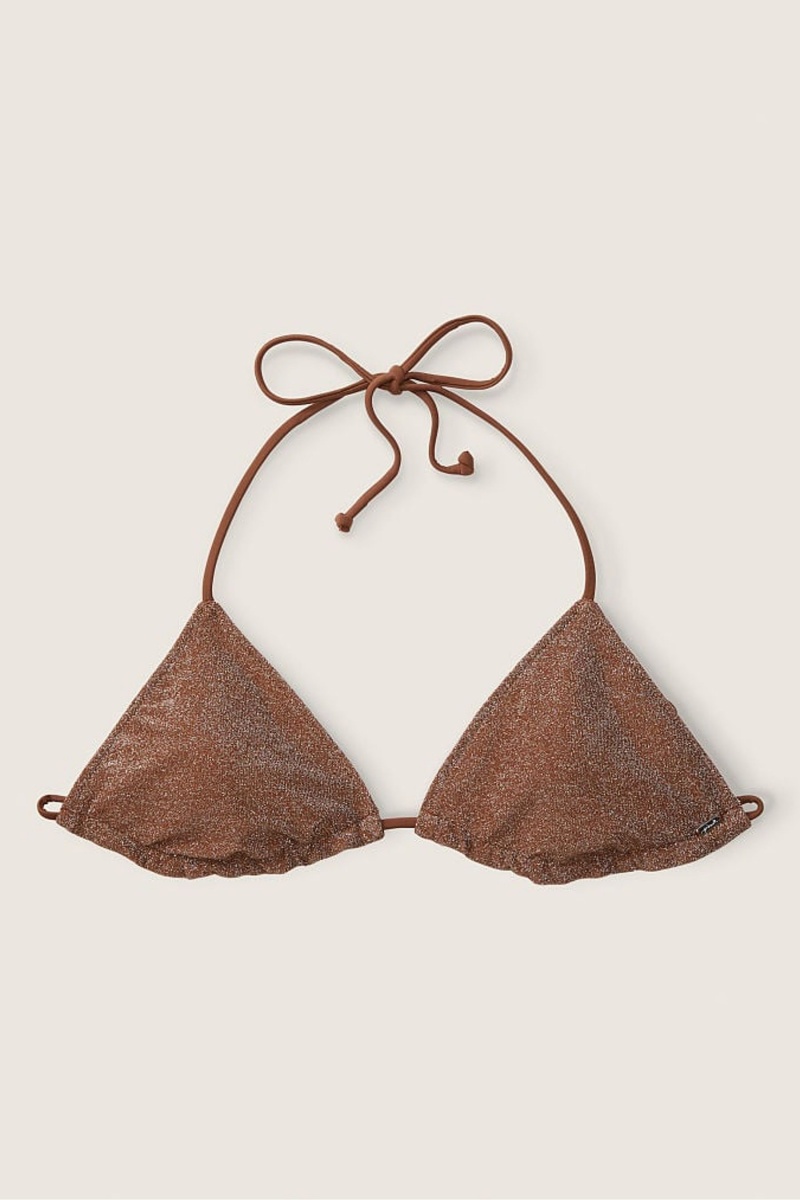 Victoria's Secret Shimmer Push Up Bikiny Top Hnede | POTIV-3718