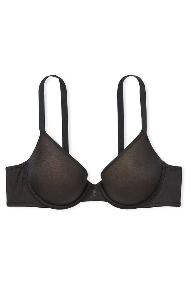 Victoria's Secret Smooth Push Up Bra Čierne | YDEFK-1349