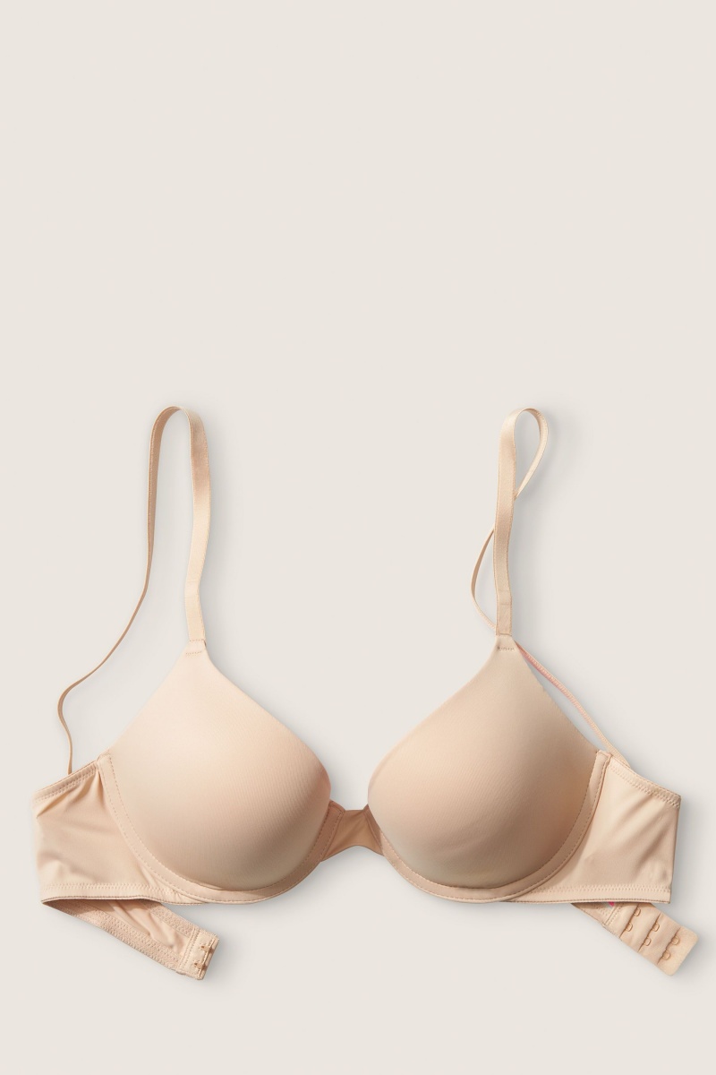 Victoria's Secret Smooth Push Up T-Shirt Bra Čierne | SWMZE-5093