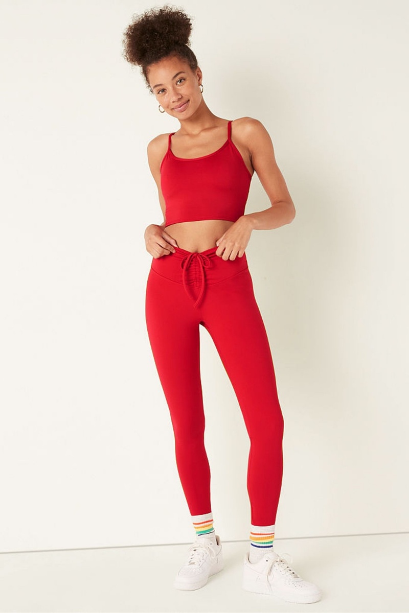 Victoria's Secret Soft Ultimate High Pásom Ruched V Legging Červené | BKVQX-3096