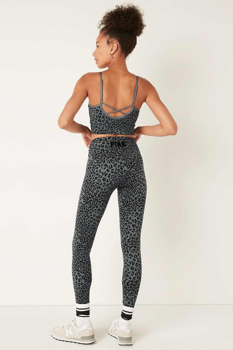 Victoria's Secret Soft Ultimate High Pásom Ruched V Legging Tmavo Siva Leopardie | UEBLC-1593