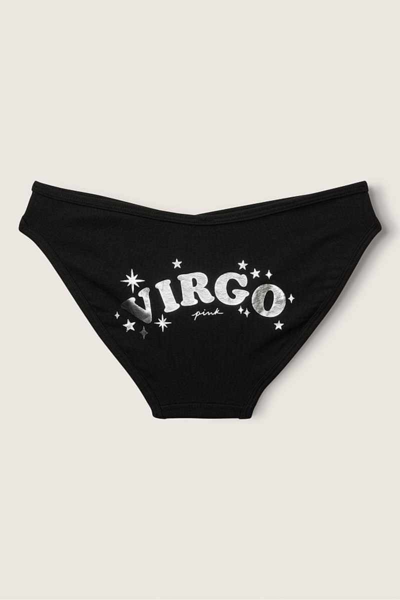 Victoria's Secret Stretch Bavlnene Astrology Bavlnene Bikiny Knickers Čierne | JHFTI-5619