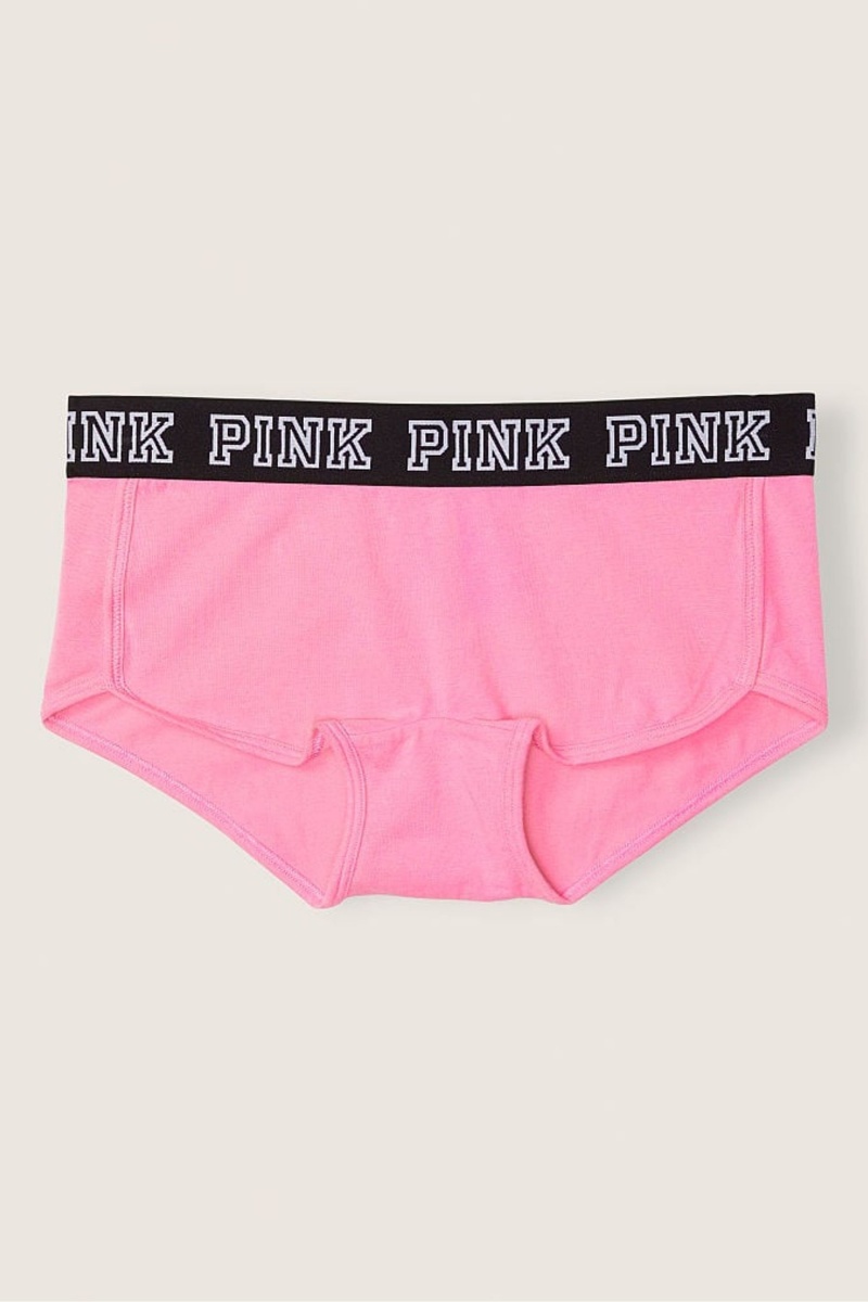 Victoria\'s Secret Stretch Bavlnene Bavlnene Logo Kratke Knickers Čierne | HDNPS-3408