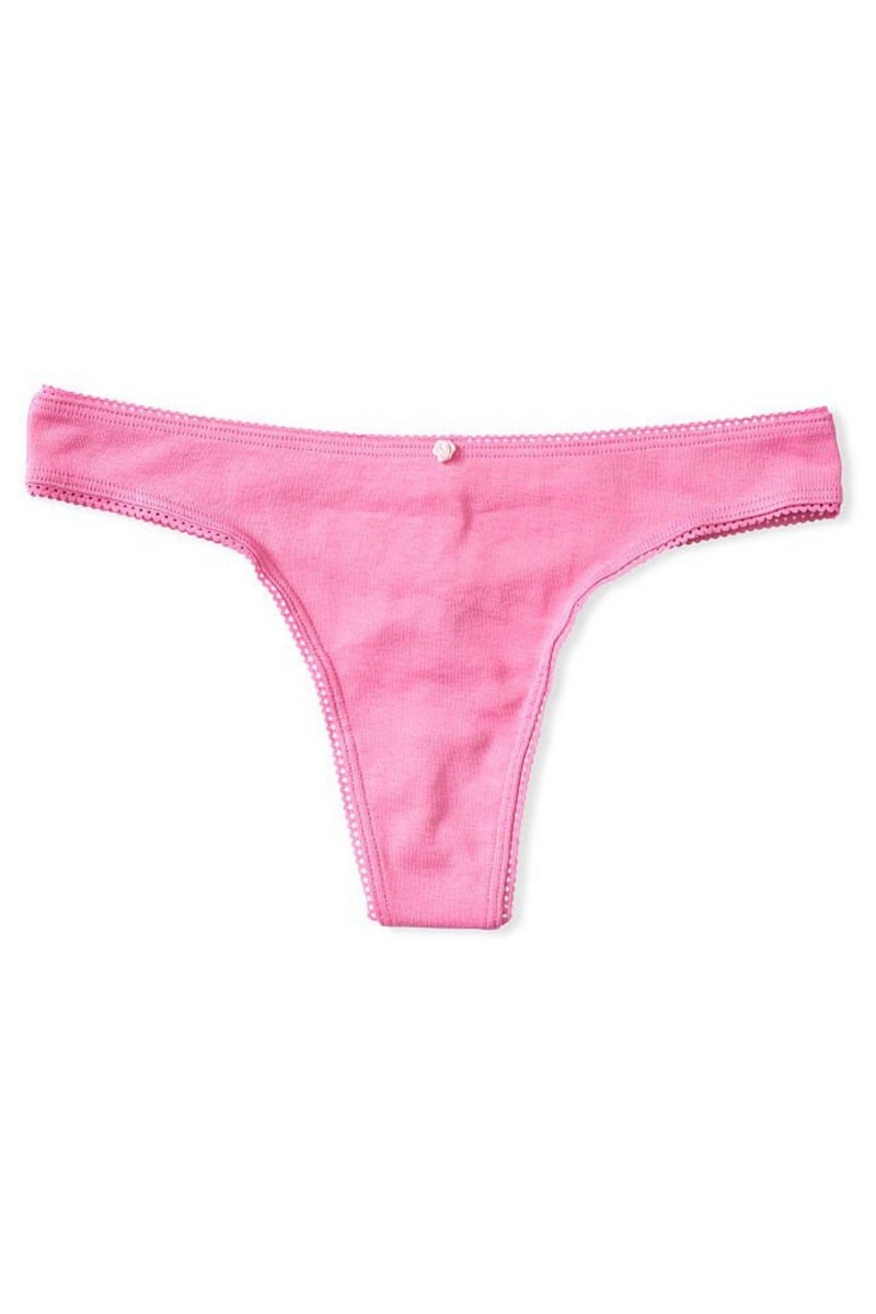 Victoria's Secret Stretch Bavlnene Bavlnene Tanga Knickers Ruzove | WEIMT-2091