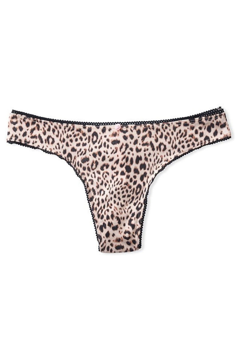 Victoria's Secret Stretch Bavlnene Bavlnene Tanga Knickers Ruzove | LVXJU-5043