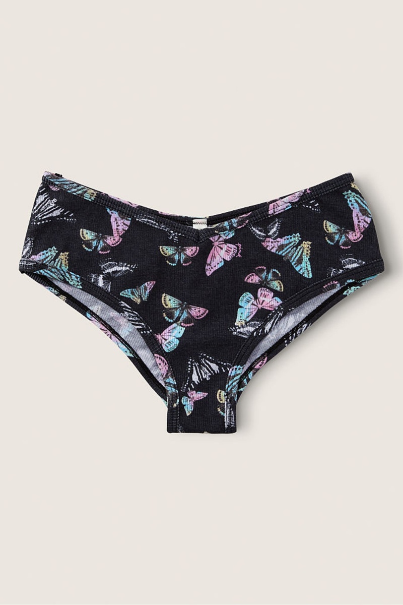 Victoria\'s Secret Stretch Bavlnene Bavlnene Cheeky Knickers Čierne | UZVJH-0135