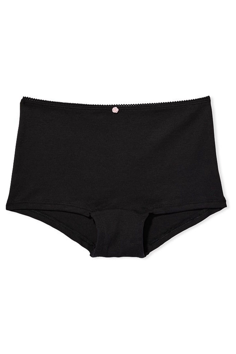 Victoria's Secret Stretch Bavlnene Bavlnene Kratke Knickers Čierne | RBCWA-2845