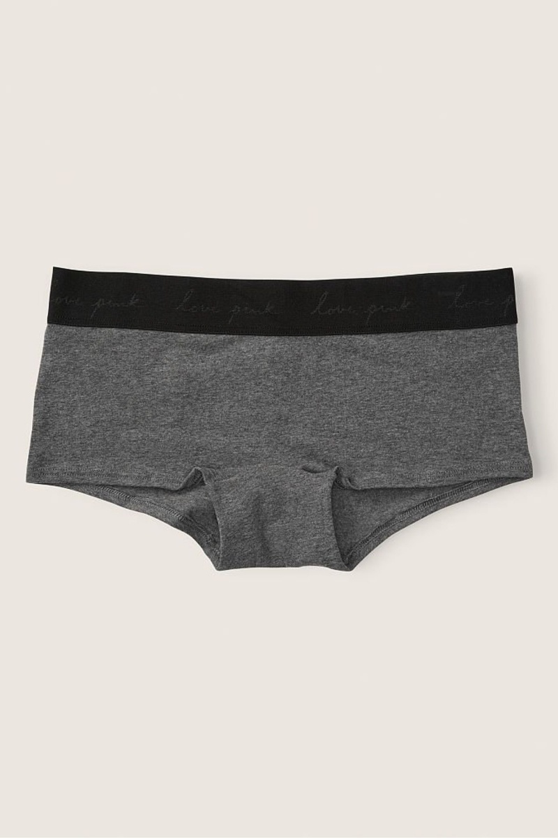 Victoria\'s Secret Stretch Bavlnene Bavlnene Logo Kratke Knickers Siva | STNHE-8641