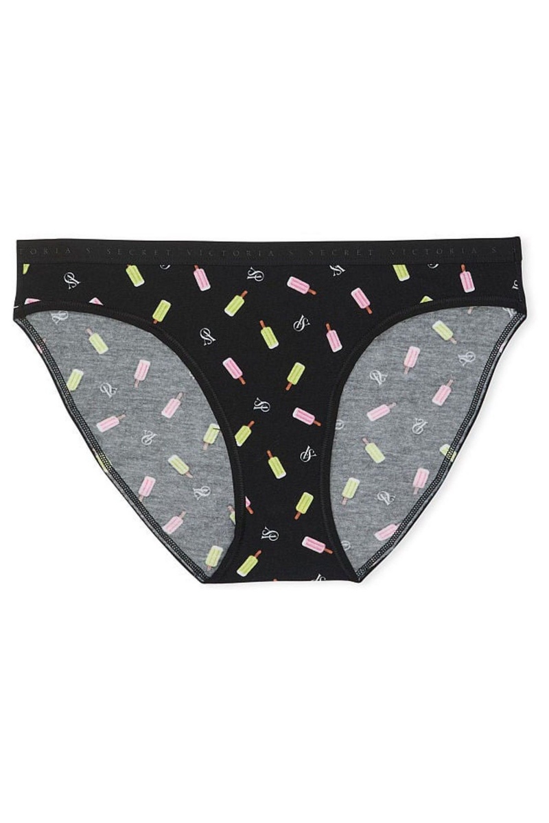 Victoria's Secret Stretch Bavlnene Bavlnene Bikiny Knickers Čierne | KOHCG-1736