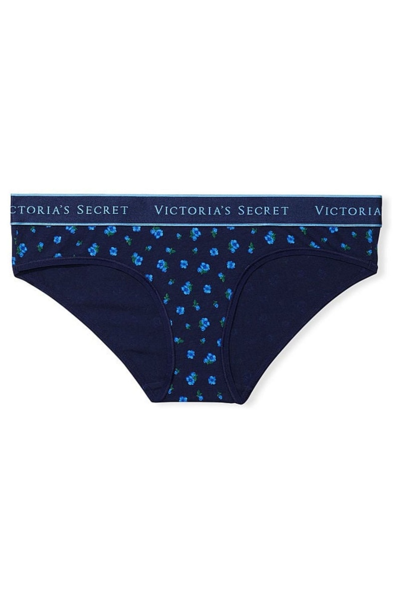 Victoria's Secret Stretch Bavlnene Bavlnene Logo Hipster Knickers Námornícka Modrá Modre | LTWUS-6327