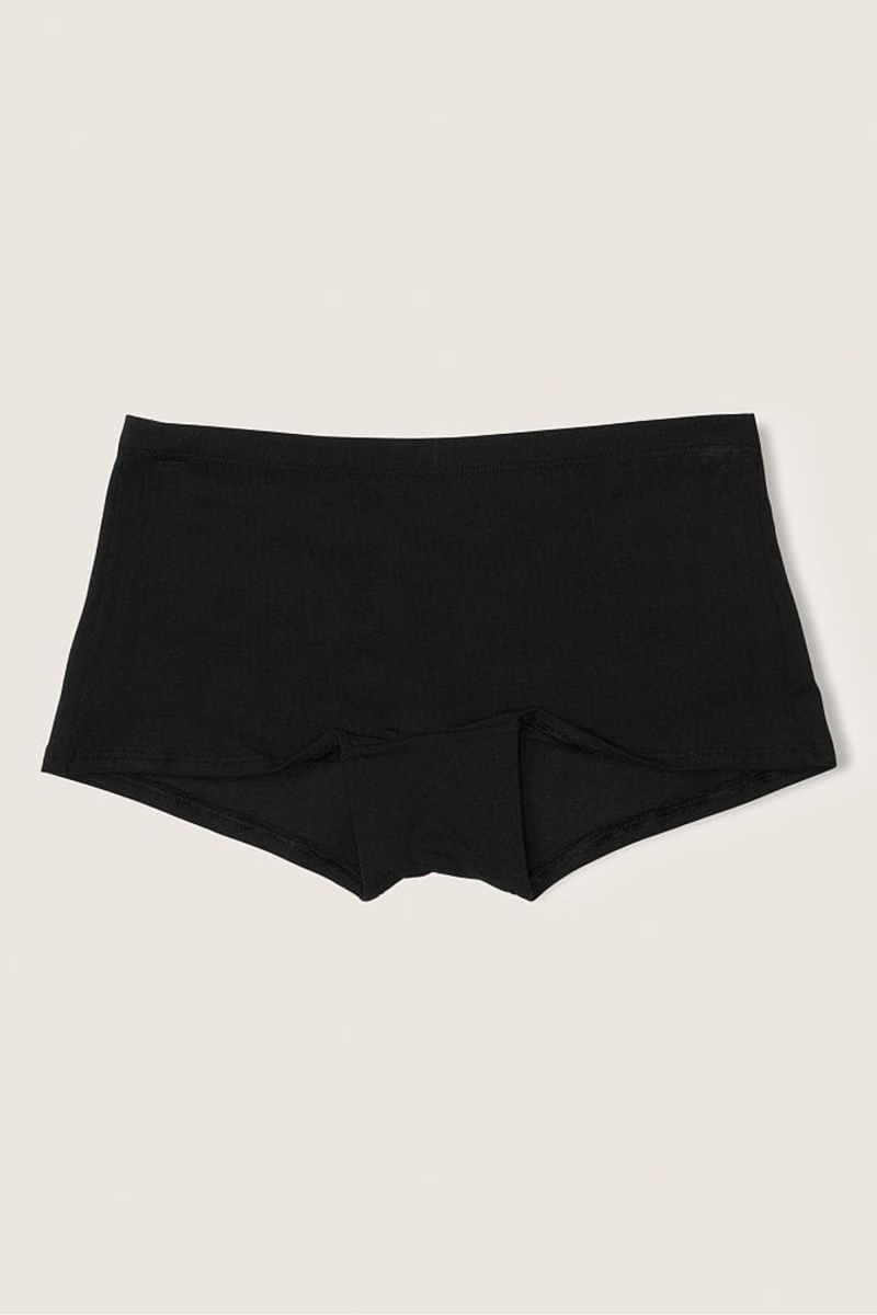 Victoria\'s Secret Stretch Bavlnene Bavlnene Boyshort Knicker Čierne | DQPCH-0457