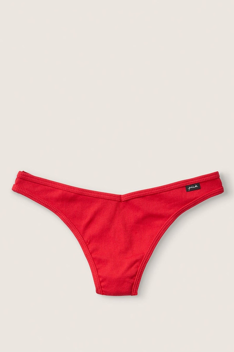 Victoria\'s Secret Stretch Bavlnene Bavlnene Tanga Knickers Červené Červené | LURXF-1804