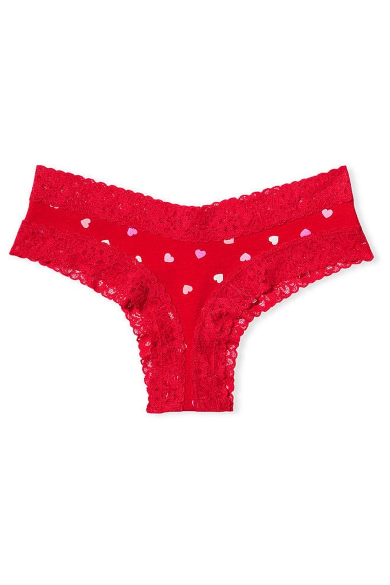 Victoria's Secret Stretch Bavlnene Cipkovane Pásom Bavlnene Cheeky Knickers Modre | MDQPE-6038