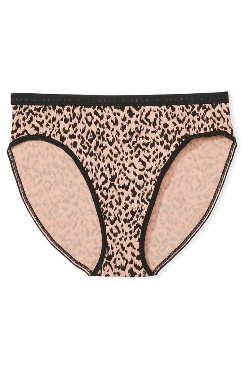 Victoria's Secret Stretch Bavlnene High Leg Brief Knickers Leopardie Hnede | NLGIV-4723