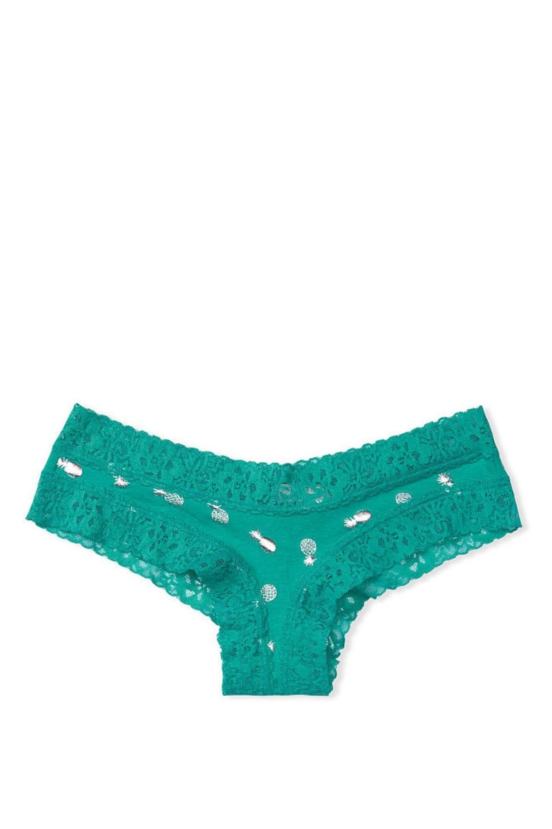 Victoria\'s Secret Stretch Bavlnene LCE W CTN CHEEKY Aqua Daisy Dot | EAVYJ-9782