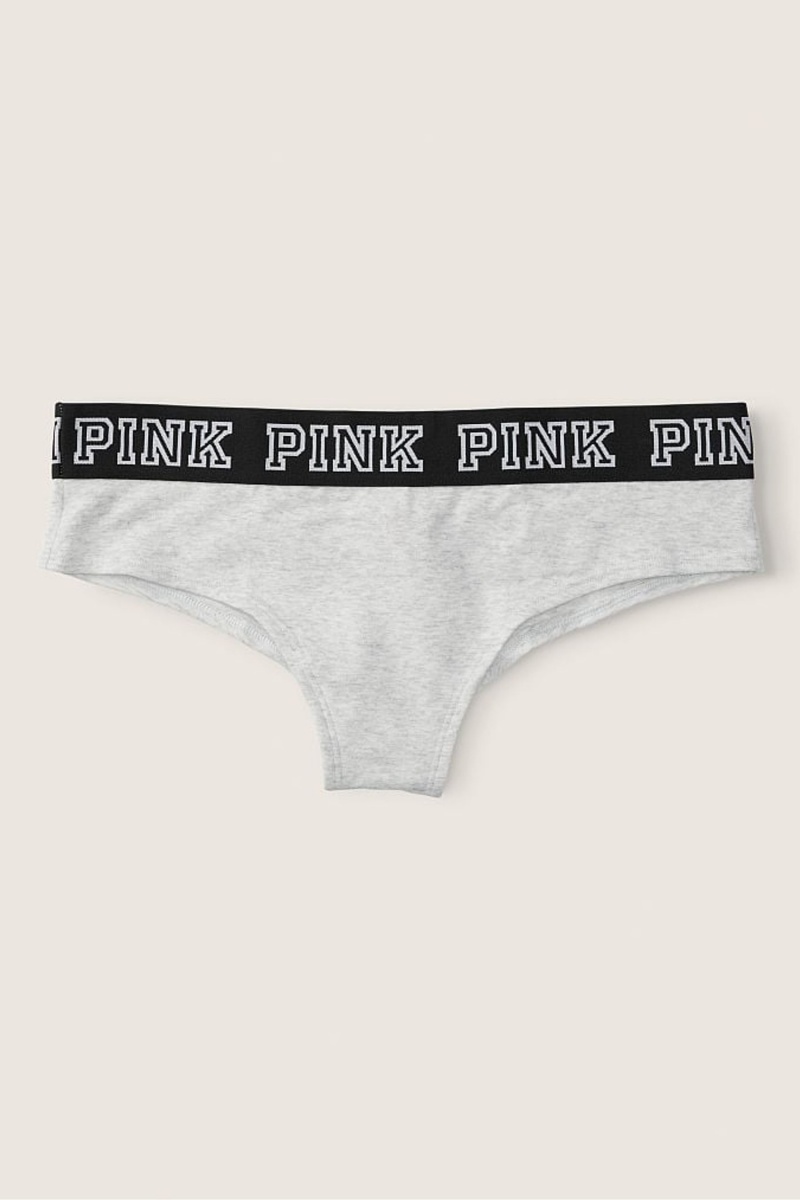 Victoria\'s Secret Stretch Bavlnene Logo Cheeky Knickers Siva | WRFKC-6897