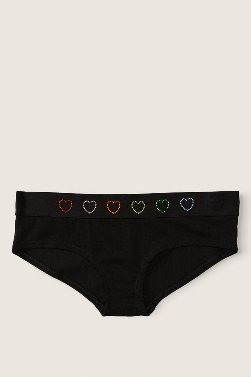 Victoria's Secret Stretch Bavlnene Logo Hipster Čierne | XQIDN-6014