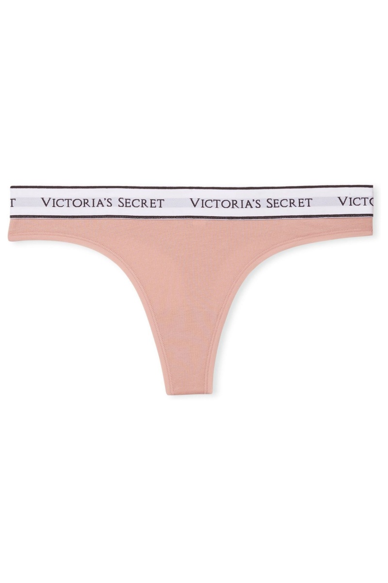 Victoria's Secret Stretch Bavlnene Logo Knickers Modre | IFHTD-2036