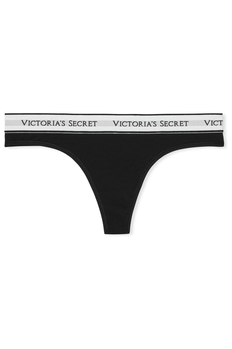 Victoria's Secret Stretch Bavlnene Logo Knickers Modre | HSXYR-8974